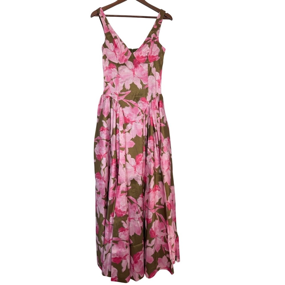 Hutch Jemma Floral Maxi Dress Pink Orchid Watercolor Print Sleeveless Sz 10 NWT - Picture 2 of 4